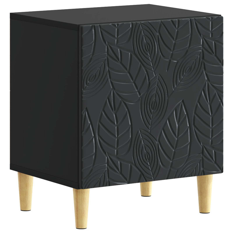 43cm W Composite Bedside Table, Black