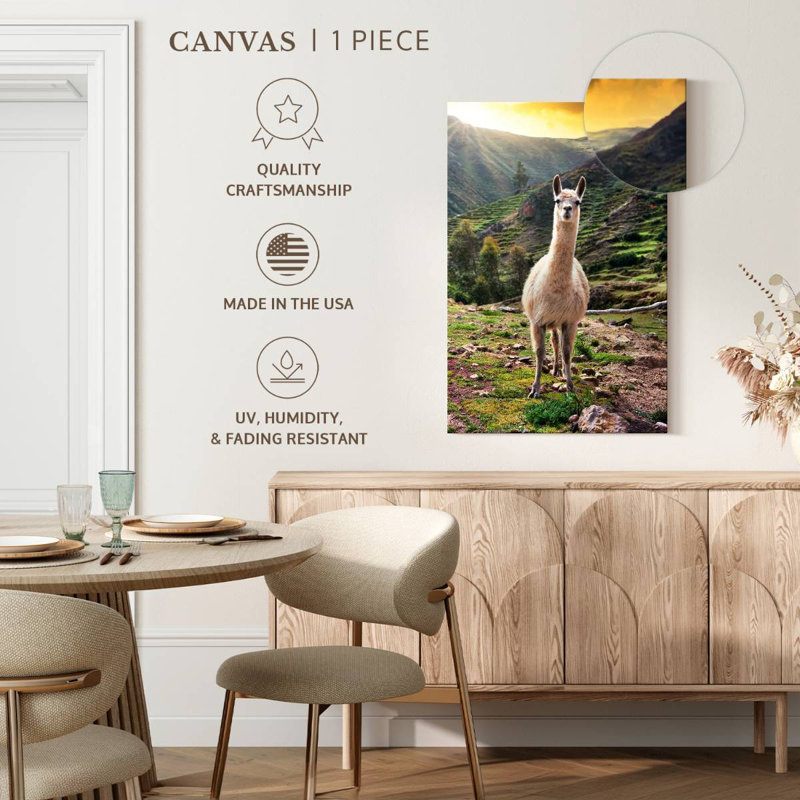 Brampt couleurs du Pérou - Lama sauvage, H 24 po x l 16 po