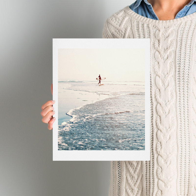 « surfer dude », reproduction de photo, H 14 po x l 11 po x P 0,12 po