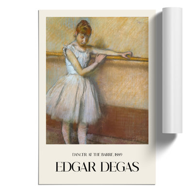 Ballet Ballerina Dancer at the Bar Print by Edgar Degas - Frameless Print