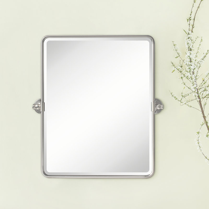 Miroir mural de salle de bain Woodvale, Nickel brossé, 24 po x 20 po