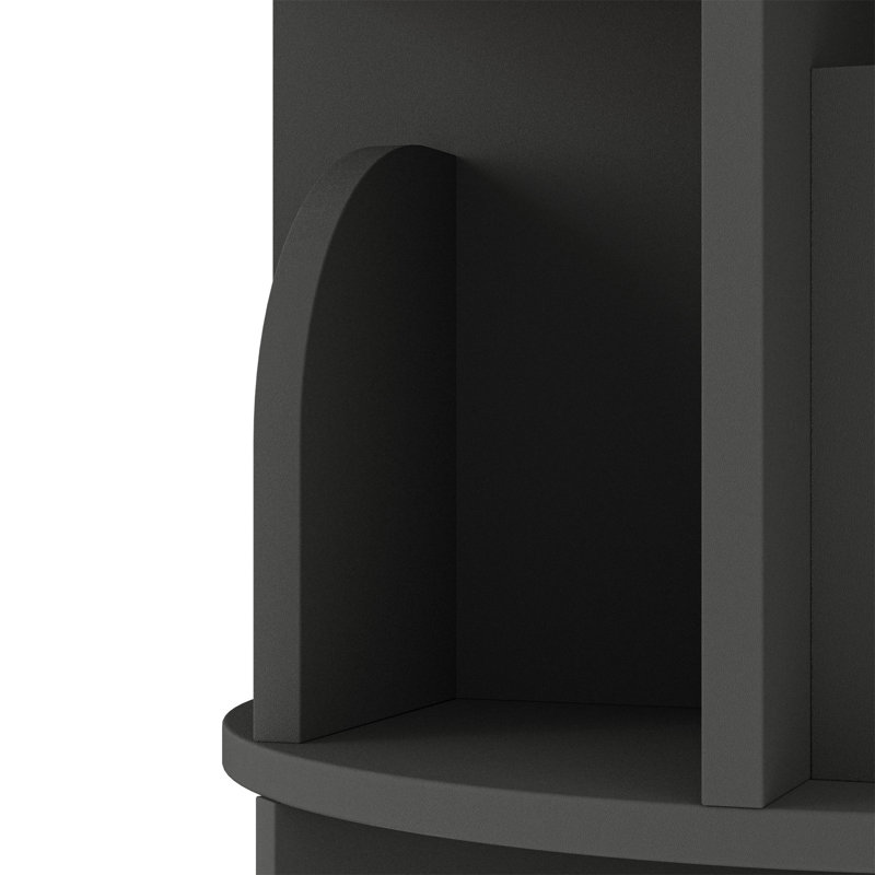 Rotating Bookshelf, 2 Tier Small Bookcase Corner Shelves Display Storage Tower Space-saving Revolving For Small Space, Black
