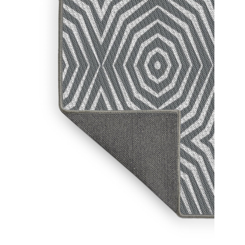Tapis gris/zone blanche à motifs Broemmel, Rectangle 5 pi x 7 pi