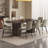 66.93" Mid-Century Rectangle Brown Dining Table Set with 8 Chairs for Kitchen, Bar, Living Room-241350784