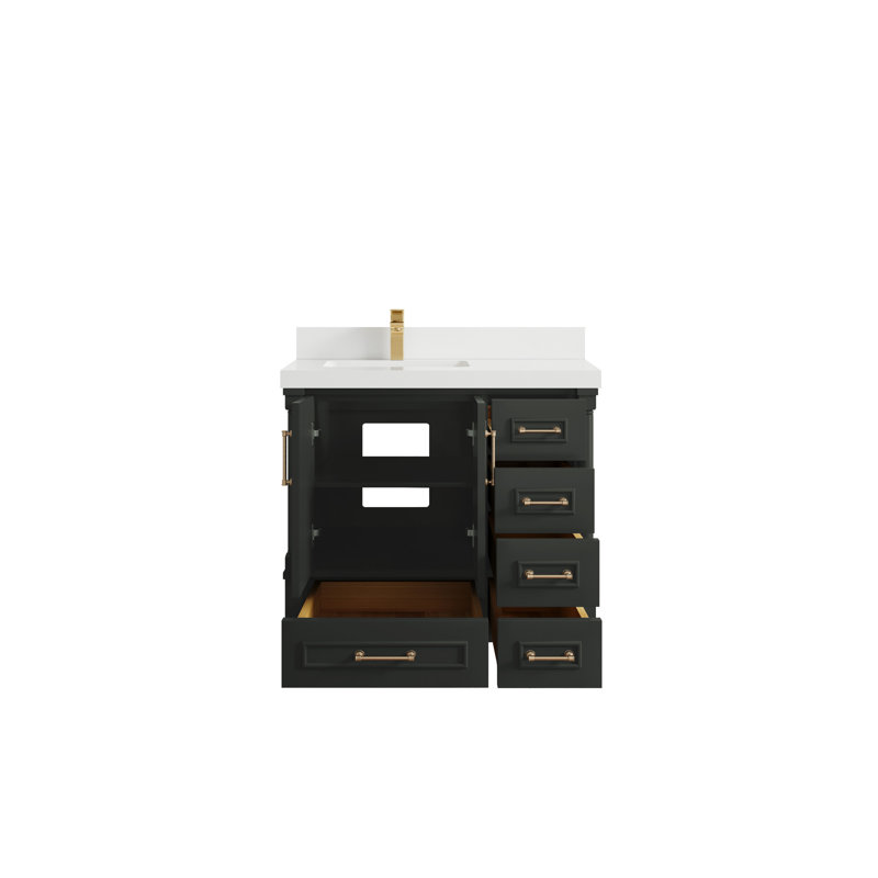 Aberdeen 36'' Single Bathroom Vanity with Top, White