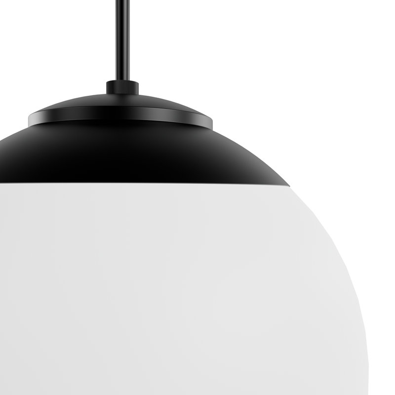 Luminaire suspendu sphère 1 lumière Hepburn, Noir mat, Grand
