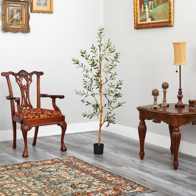 Olive artificielle en pot, H 54 po x l 10 po x P 10 po