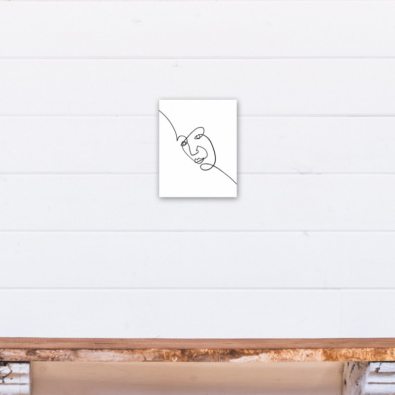 'Single Line Beauty' Drawing Print on Wrapped Canvas