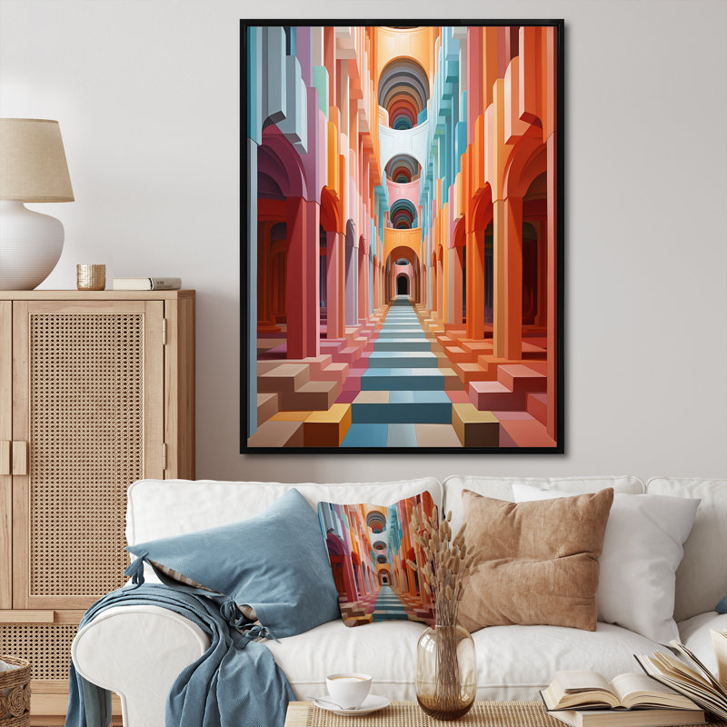 Illusion optique Op Art I - reproduction, Cadre flottant noir, H 32 po x l 24 po x P 1 po
