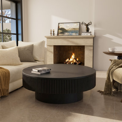 Teajah Fluted Round Handcrafted Coffee Table