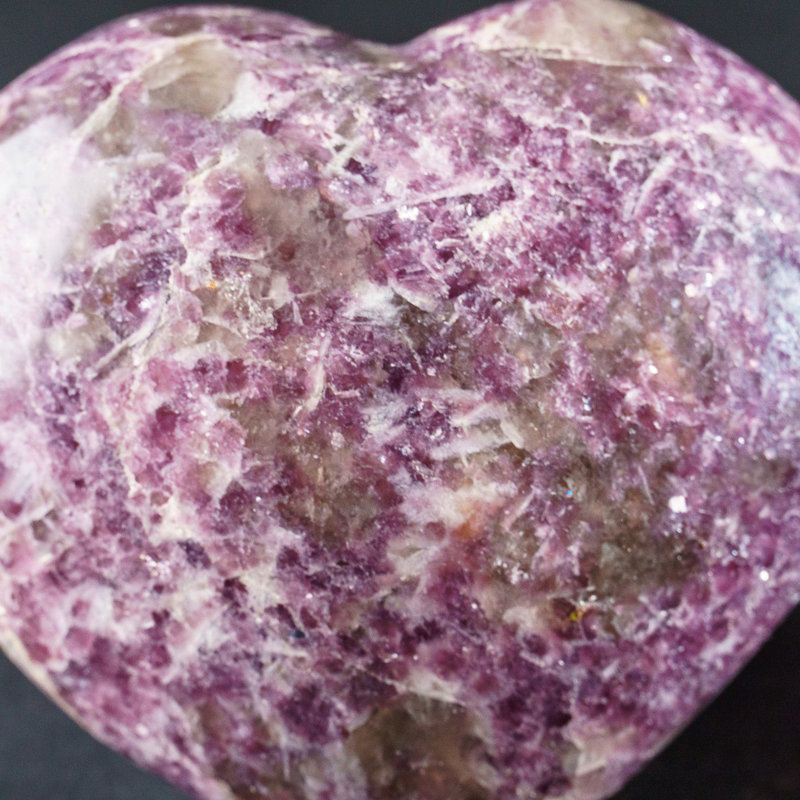 Genuine Polished Lepidolite Heart (165 Grams)
