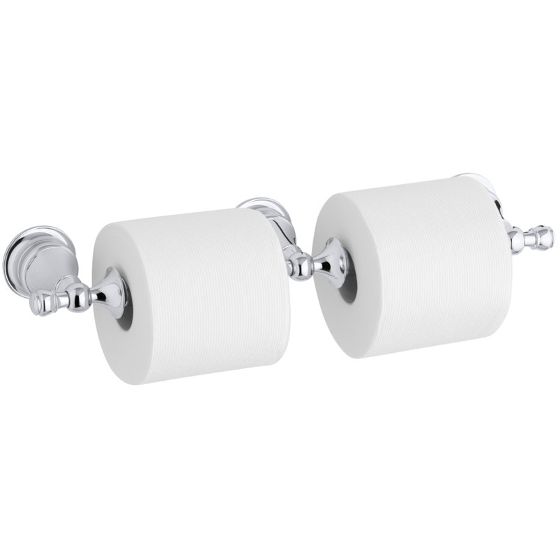 Revival Double Toilet Tissue Holder, Polished Chrome