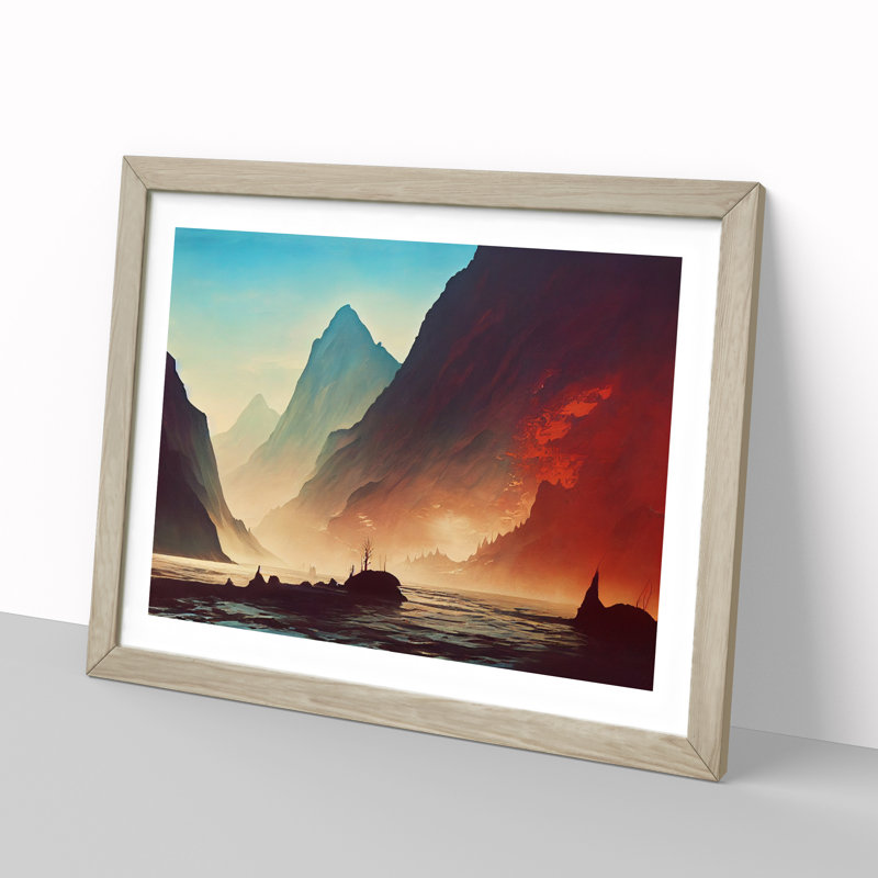 Mountain River Vol.2 - Framed Print, 46cm H x 64cm W x 2cm D, Oak Framed
