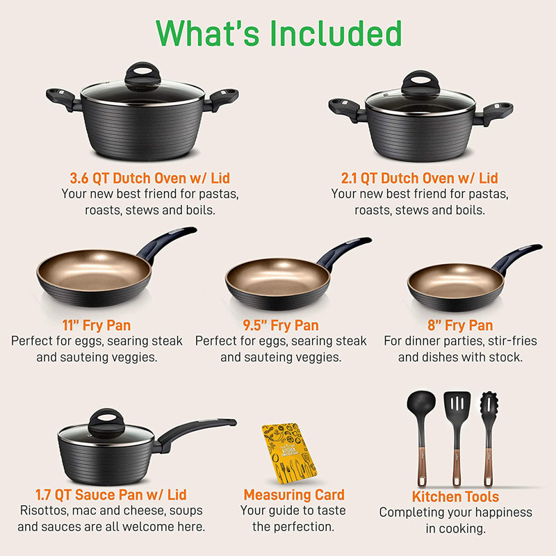 Batterie de cuisine en aluminium 12 pièces NutriChef