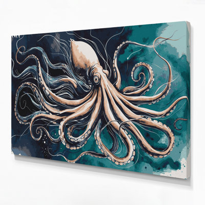 Nautique calmar gris, art mural sur toile