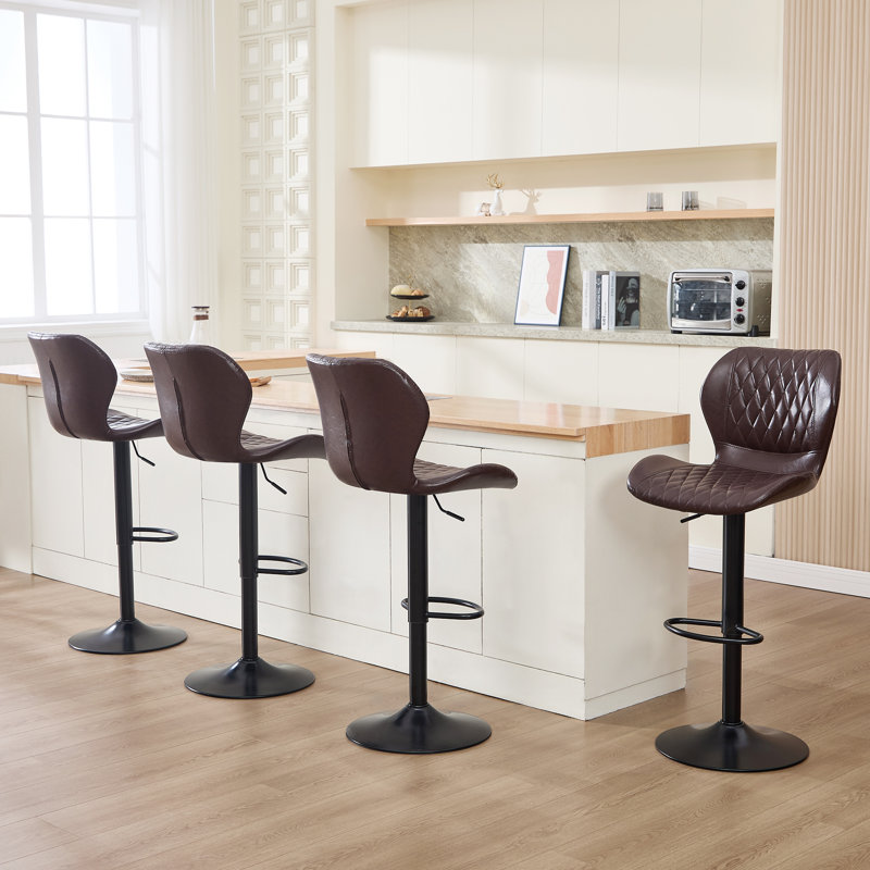Swivel Adjustable Height Bar Stool, Coffee