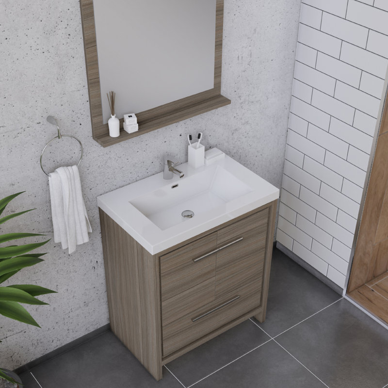 Ensemble de meuble-lavabo simple 30 po Feike, Gris