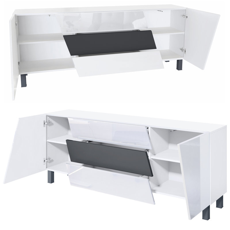 Mattoon 178 Cm Wide 3 Drawer Sideboard, Matte Black