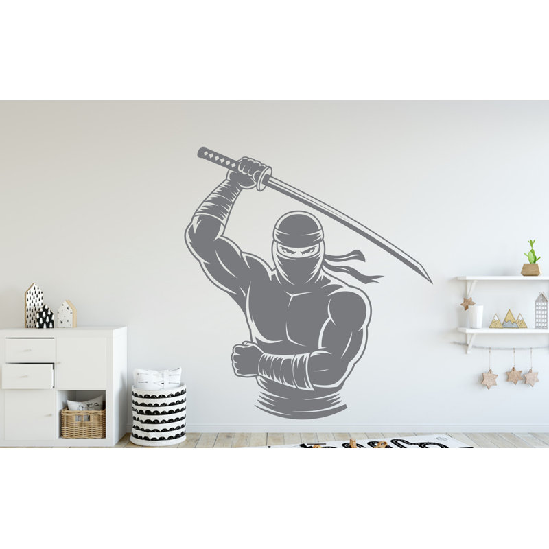 Adhésif décoratif Ninja, H 19 po x l 17 po, Noir mat