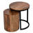 Karis Nesting table set with wood tops and metal base