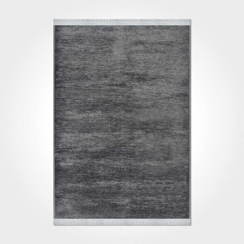 Tapis gris moderne lavable à la machine, Tapis de couloir 2 pi 8 po x 6 pi 7 po
