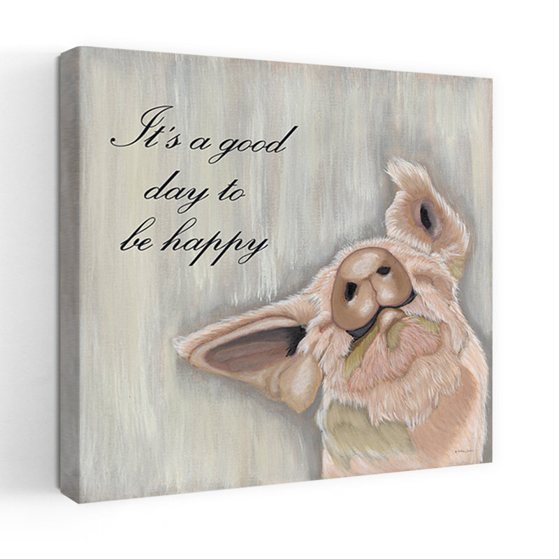 It's Good Day To Be Happy Whimsical Contemporary Art, 24" H x 24" W