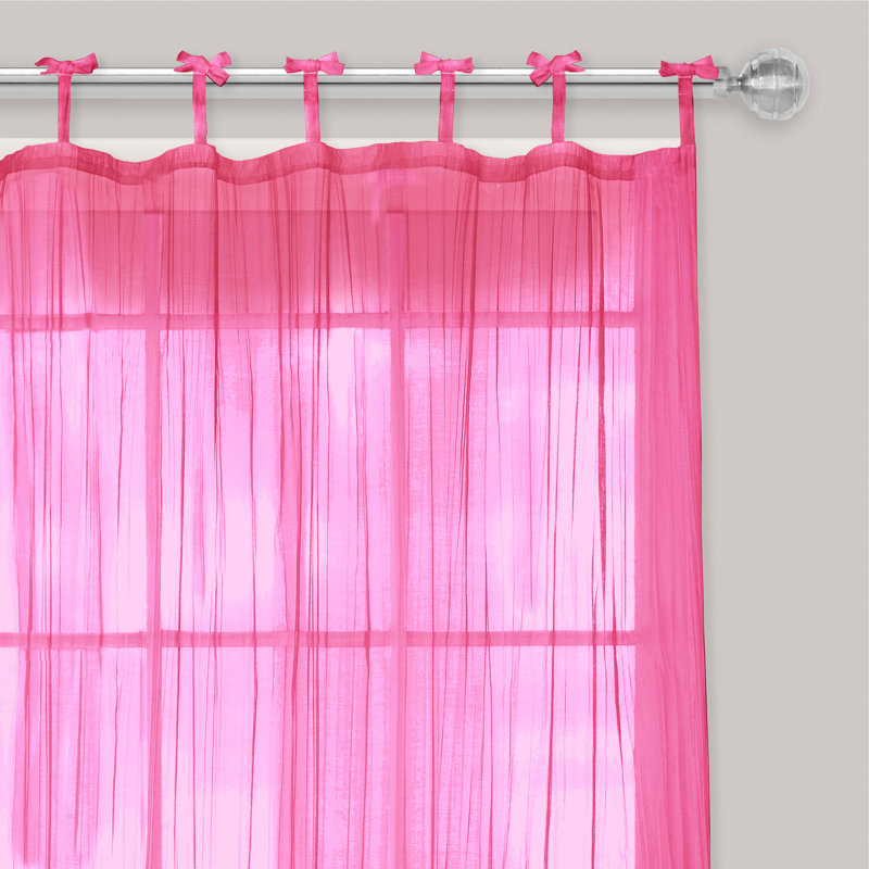 Erasma Sheer Single Curtain Panel, Pink, 50" W x 84" L