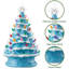 Arbre de Noël en céramique peint à la main 15 po, arbre illuminé écume de mer-838101849