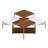 Modern Mid-Century Square Marble-Effect Nesting Coffee Tables Set with Adjustable Layout and Metal Legs-119335259