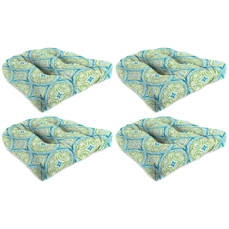 Contoured Outdoor Wicker Seat Cushion, Hixon Palm