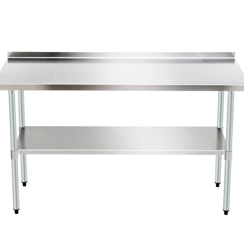 Établi en acier inoxydable robuste 24 x 60 - Corrosion sous la tablette réglable pour divers environnements