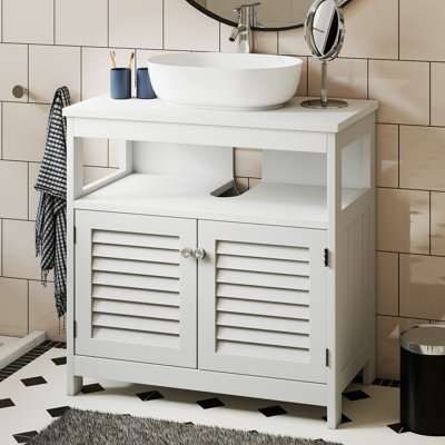Freestanding Bathroom Cabinet, Pedestal Sink Storage Cabinet, Under Sink Cabinet with 2 Doors