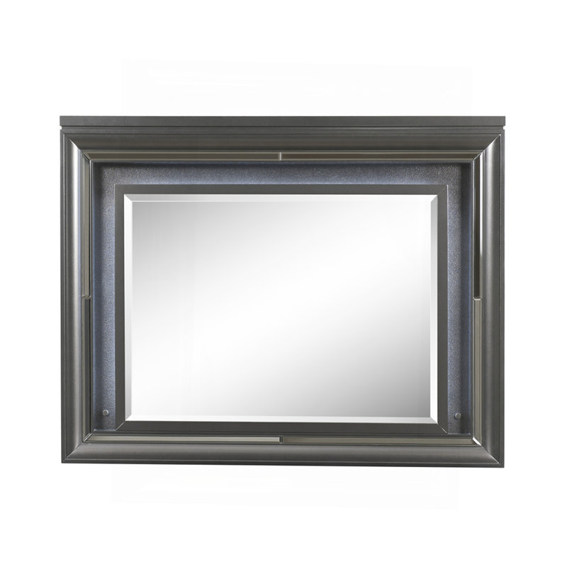 Miroir à finition gris métallique avec DEL