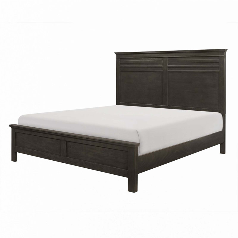 Transitional Style Wooden 1Pc Panel Bed, Queen