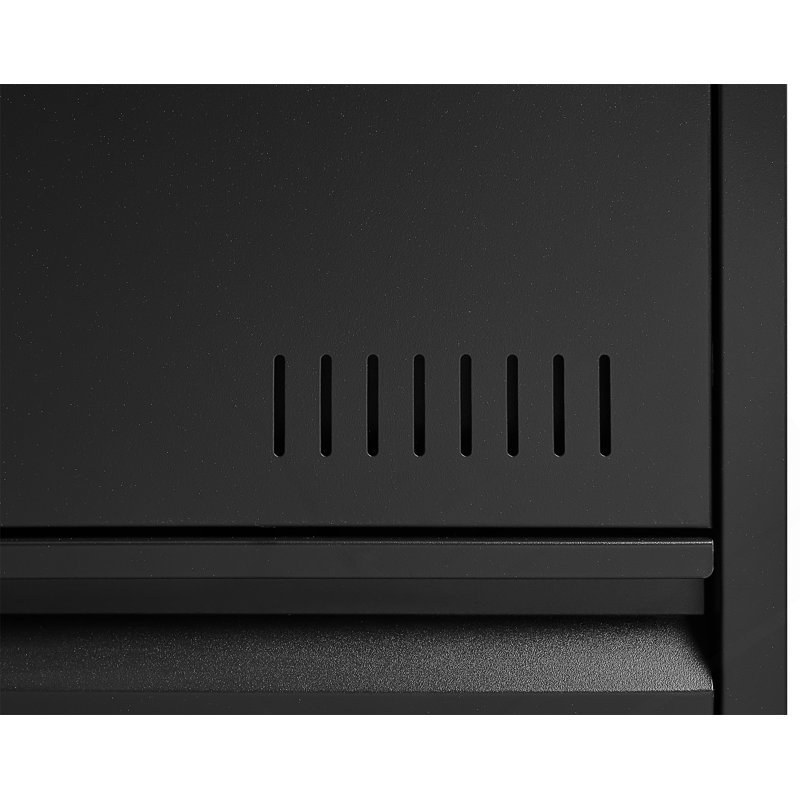 2 Drawer Metal Lateral File Cabinet With Lock, Black