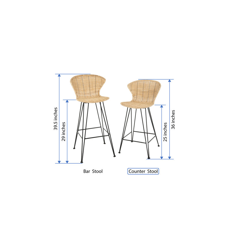 Meier Wicker Counter Stool, Counter Stool (25" Seat Height)