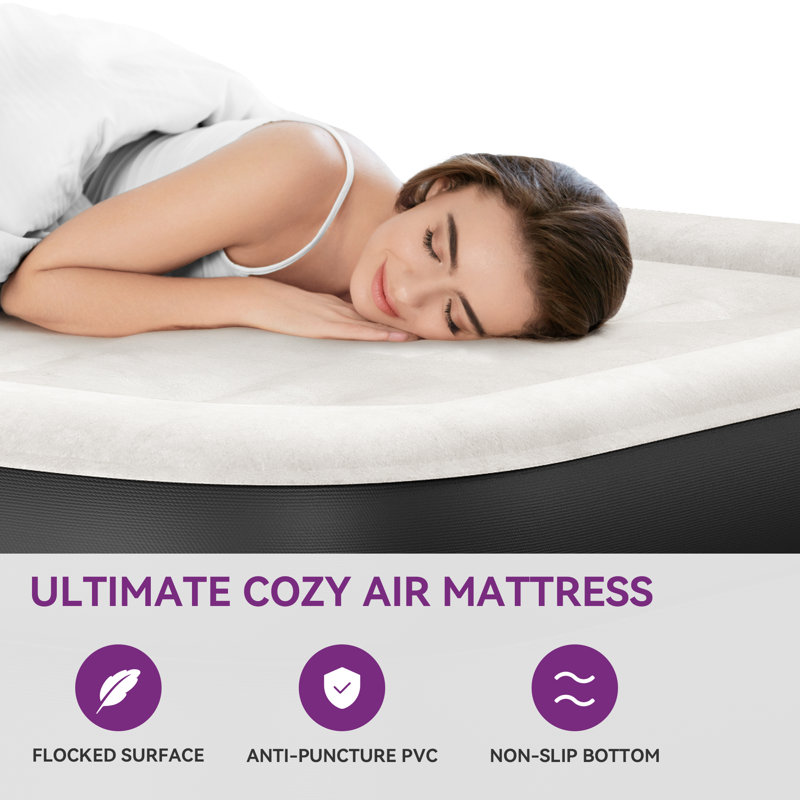 Balconera Air Mattress, Full, Black/Gray
