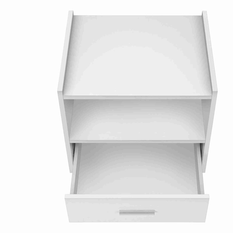 Table de bout avec rangement ouvert, Blanc