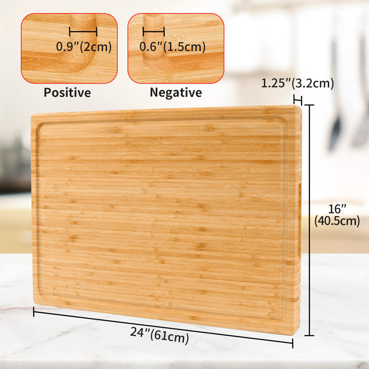 Crestone XXXL Extra Large Bamboo Cutting Board 24X16 Inches Largest Stove  Top Wood Carving Board With Juice Groove Over Sink