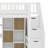 Wood Loft Bed With Built-In Desk, LED, Storage Shelves, Cabinets And Staircase-1909810874