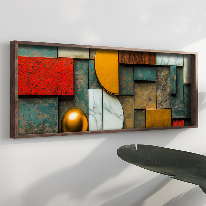 Elegant Decorative Framed MDF Painting, 15.7 x 47.2 x 0.1 inches | 100% MDF with 3 mm Thickness, 100% Pine Wood Frame | UV Printed Artwork for Home Decor, Living Room, Office, Modern Aesthetic