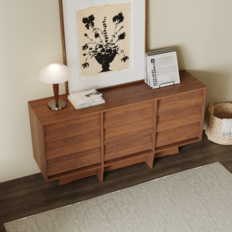 59" Buffet Cabinet with 9 Drawers, Wood Sideboard Large Console Table For Kitchen And Living Room