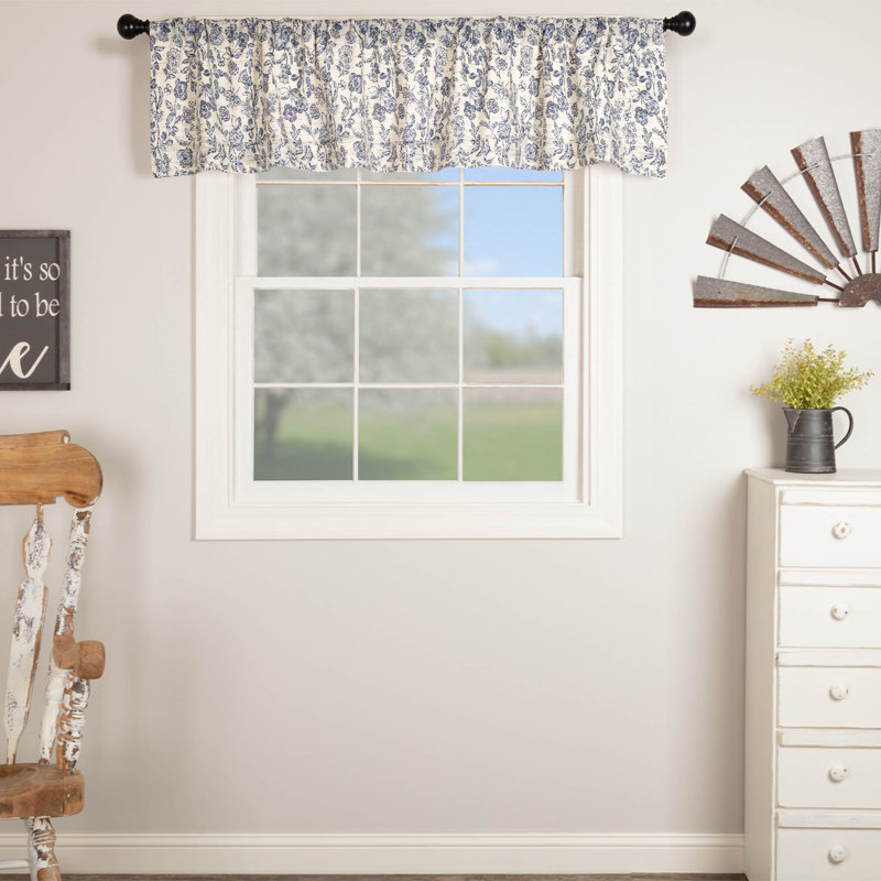 Blue Floral Valance