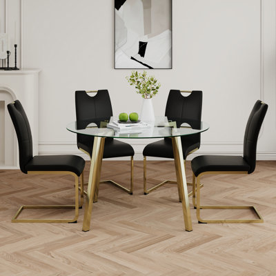 Table ronde en verre de style moderne