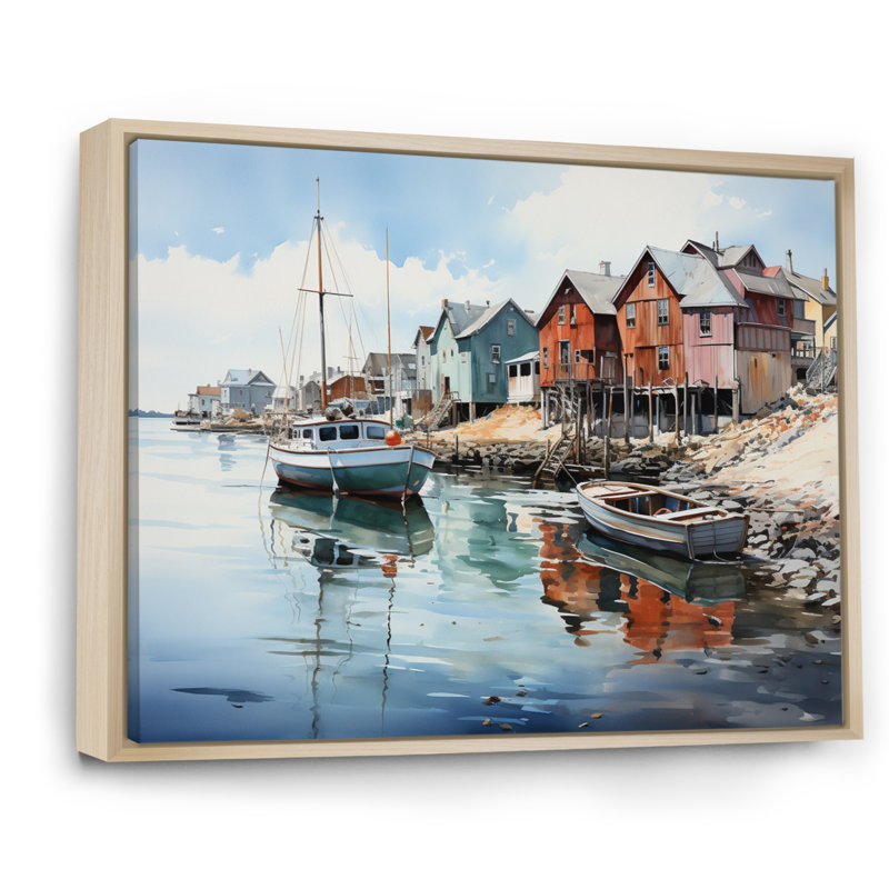 Port Harbor Reflections III, 30" H x 40" W, Cadre naturel flottant