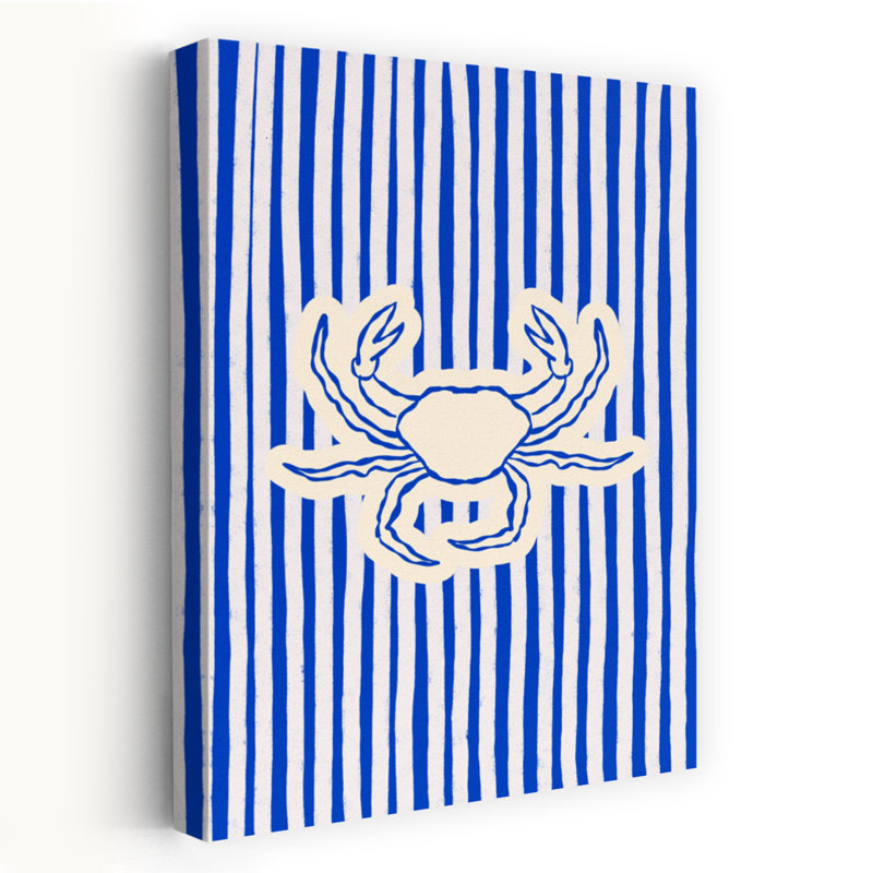Impression d'art mural nautique crabe bleu côtier, H 18 po x l 12 po