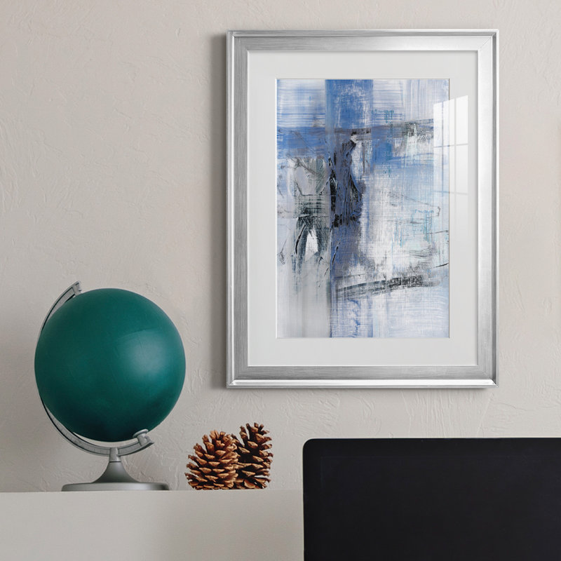 Reflections in Indigo - Cadre photo, reproduction d'art sur papier, H 18,5 po x l 24,5 po x P 1,5 po, Argent