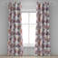 Rideau avec œillets Dakota Fields Tropical Boho moderne exotique mauve taupe rubis-106660960