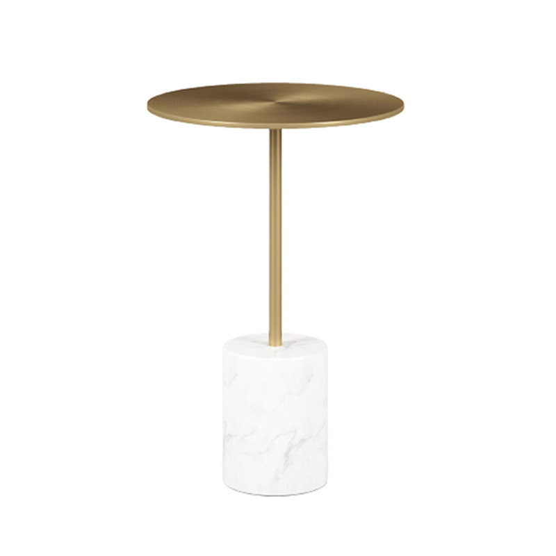 Modholic Poke Side Table, Gold, White, Gold