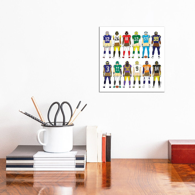 Football Butts - Wrapped Canvas Print, 30.48 cm H x 30.48 cm W